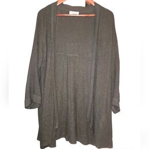 Nomad Spring Dark Green Black Stripe Long Open Front Cardigan Sweater XL